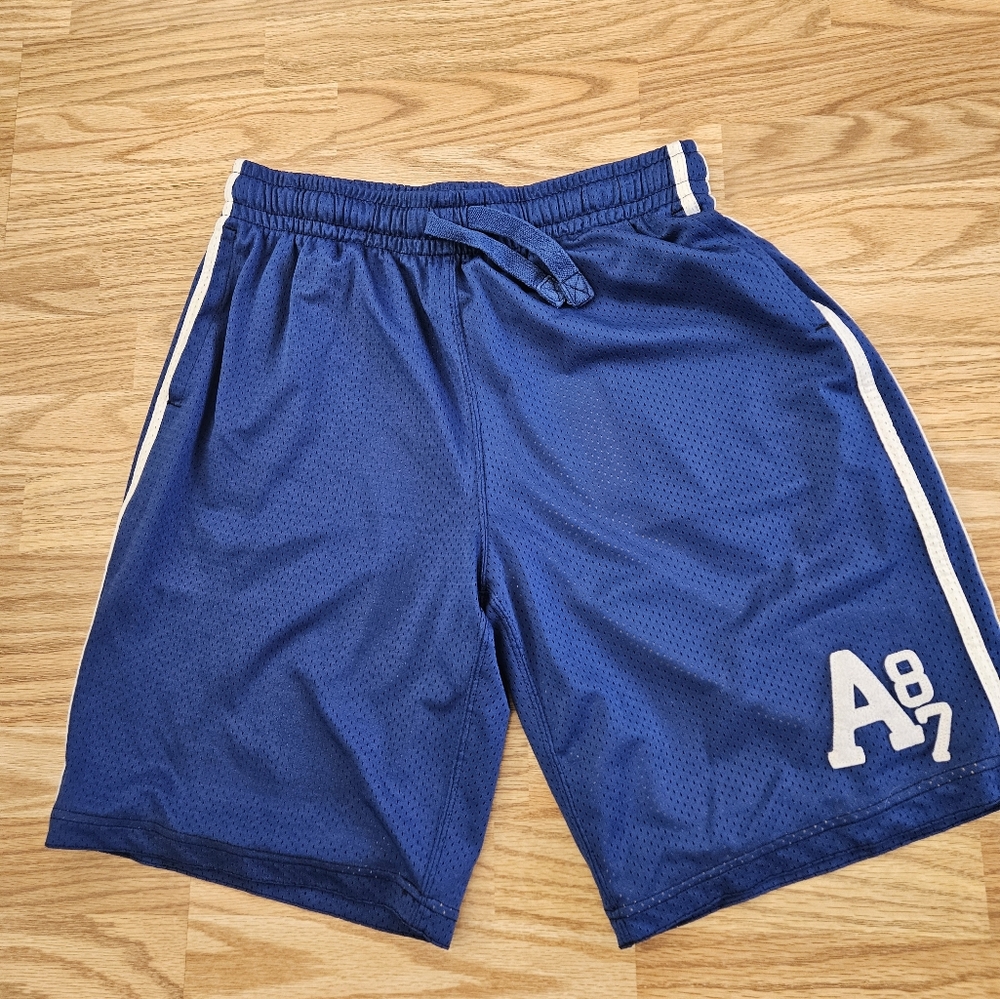 EUC eropostale Navy Athletic Shorts with White Accents